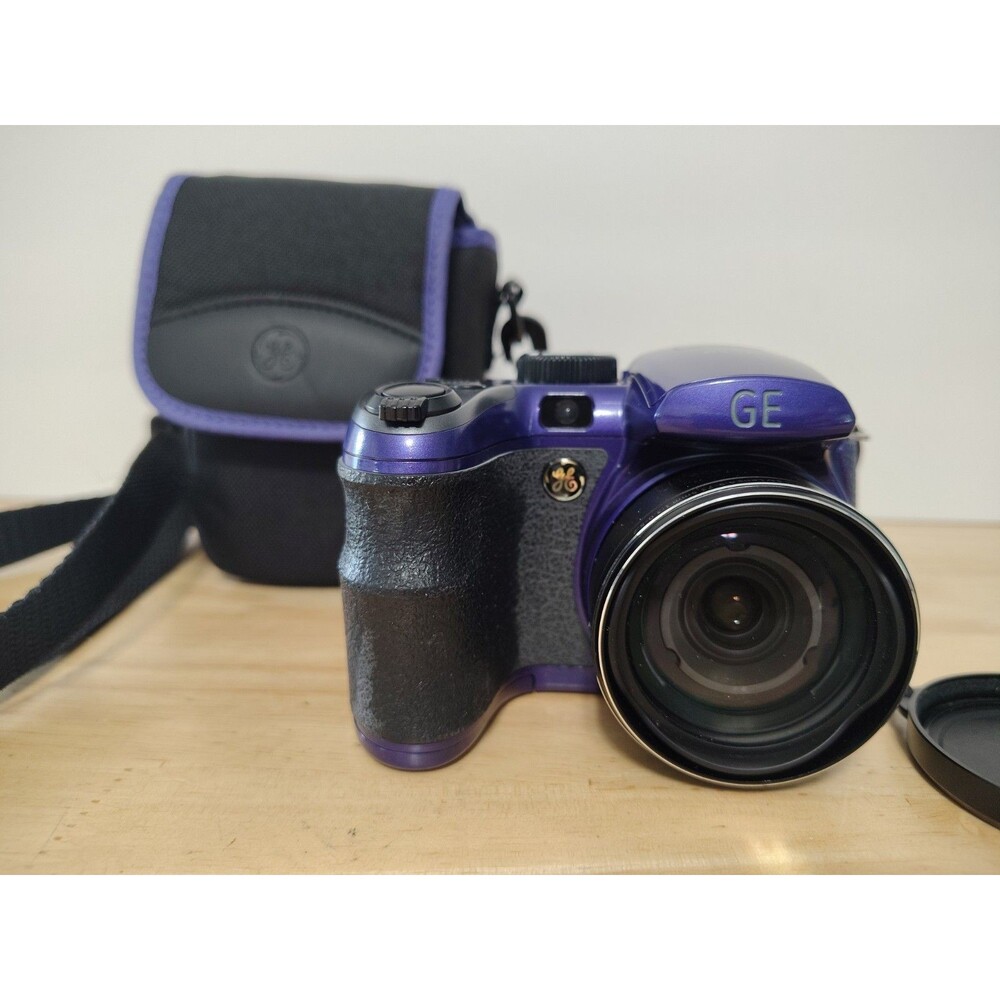 GE Power Pro Series X550 16.0MP Digital Camera Purple Imge Stabl 15x Zoom W/Case